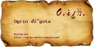 Ogrin Ágota névjegykártya